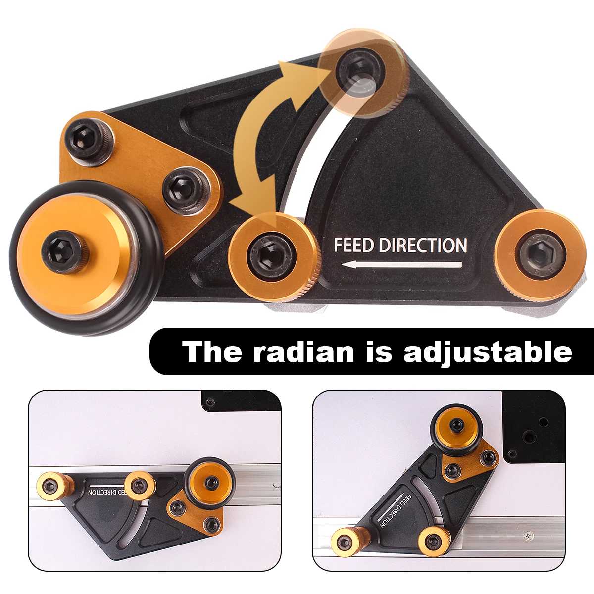 Imagem -04 - Liga de Alumínio Bearing Roller Feeder Feather Loc Board para T-tracks Table Saw Feeding Safety Propelling Tool 19 tipo 30 tipo 75