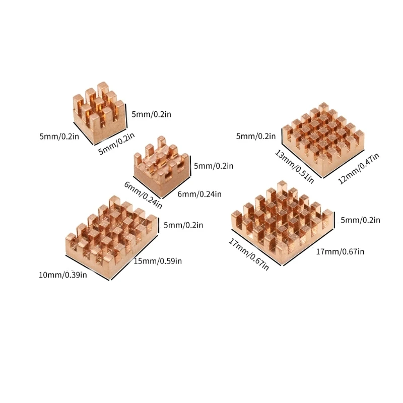 4/5PCS Radiator Pads Voor RPI 5 Board Computer Development Board Heatsink Koper Heatsinks Cooling Pads Dropship