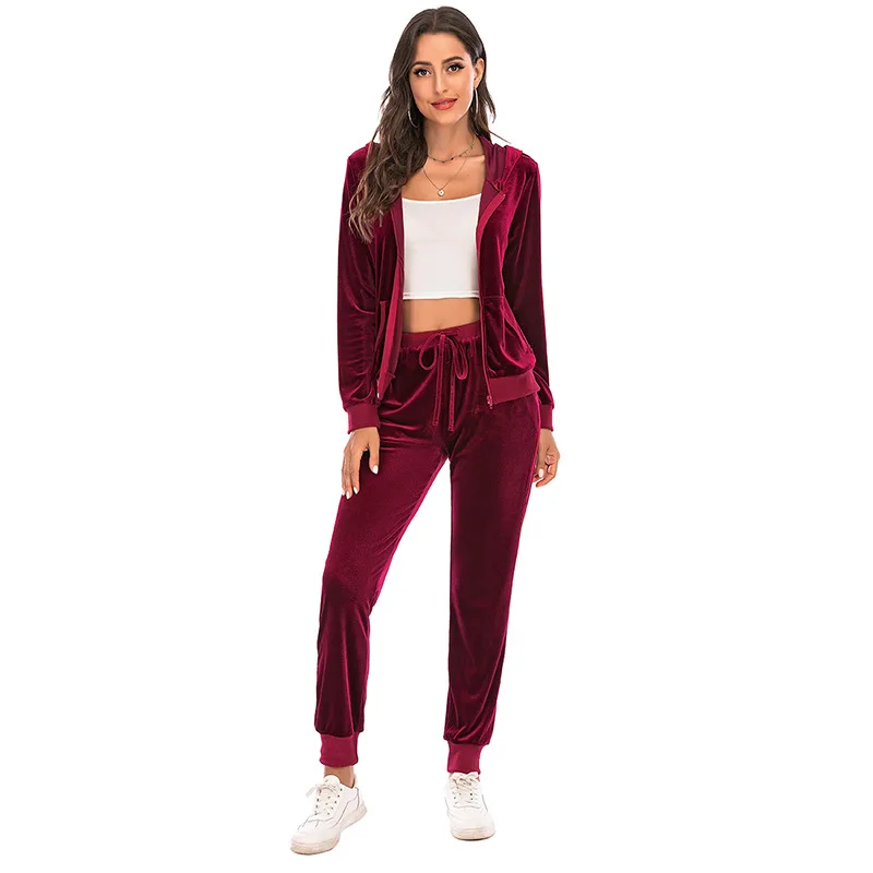 

2025 Spring Autumn Winter Suit Women's Casual Sports Fashion Women's Autumn Clothes Hooded Sweater Two-piece Suit