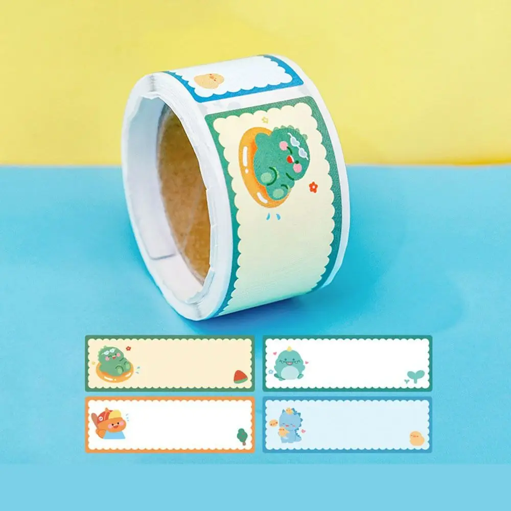 

60Pcs/Roll Durable Writable Name Sticker Cartoon Blank Labels Sticker Student Stationery Self-adhesive Tag Sticker