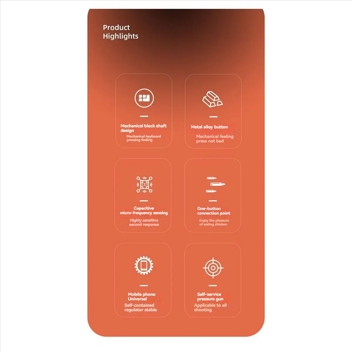 4X Mobile Game Trigger for Phone Gaming 4 Finger Trigger L1 R1 Aim Keys Game Controller Sensitive Phone Game Trigger