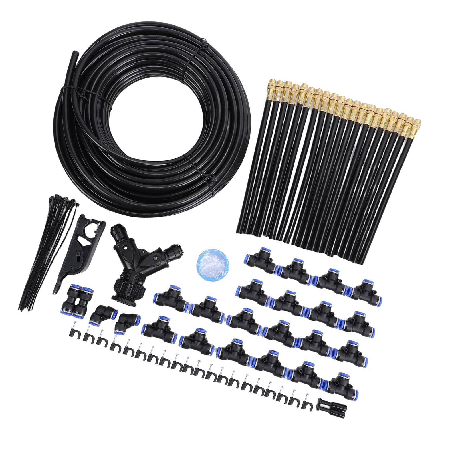 

360 ° Комплект системы капельного орошения для сада, 65 футов, с 20 форсунками, для полива сада, двора, газона, зеленых насаждений