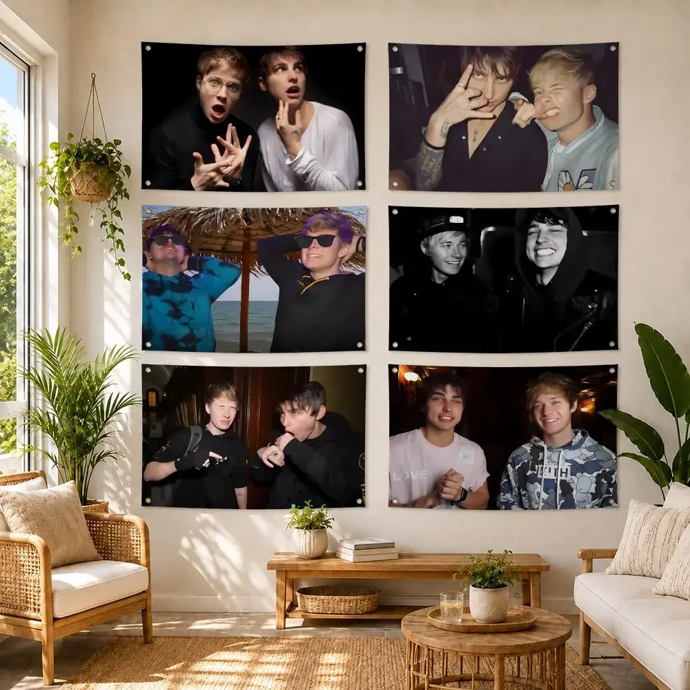 Sam Golbach Colby Brock Celebrity Flag Soft skin-friendly Durable Tapestry Outdoor party Home living room bedroom Decoration