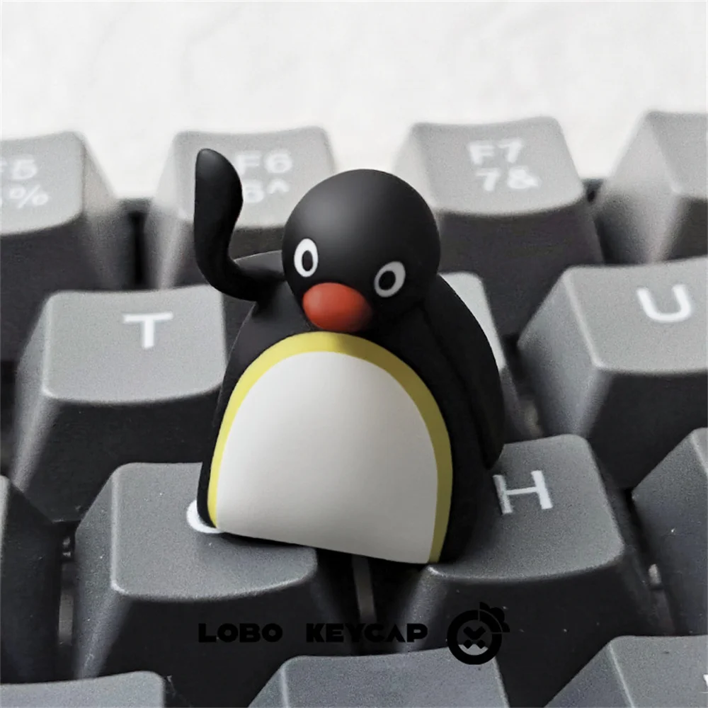 Pingu Penguin – clavier mécanique personnalisé, Design de dessin animé, capuchons de touches de remplacement, matériau en résine Esc, cadeaux périphériques personnalisés