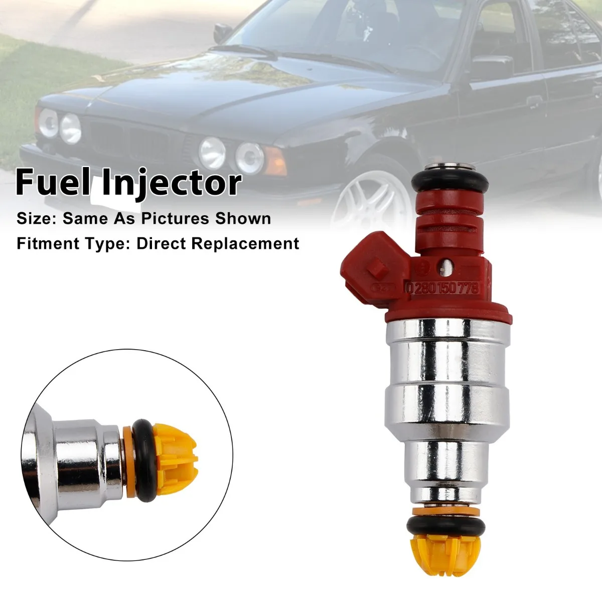 

1Pcs Car Fuel Injector Replacement Accessories For BMW 540i 740i 3.0L 4.0L 4.4L V8 1993 1994 1955 1963 1997 1998 0280150778