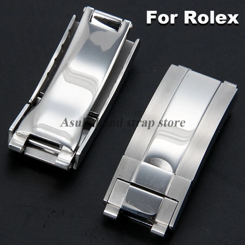 9x9 مللي متر 9X16 مللي متر الفضة مشبك ساعة ل رولكس دايتونا الغواصة GMT حزام الساعات المشبك الفولاذ المقاوم للصدأ غرامة ضبط سحب زر مشبك
