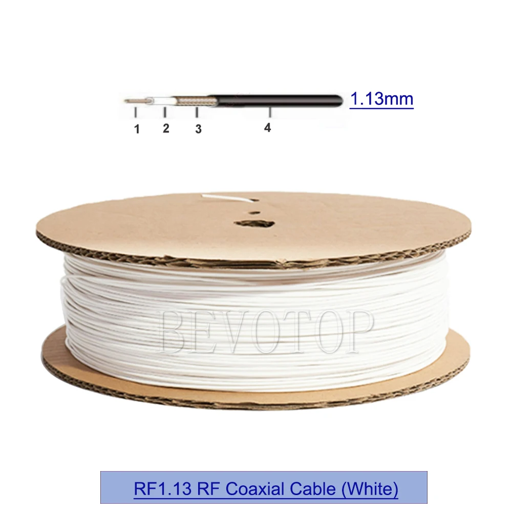 White RF1.13 OD=1.13mm RF Coaxial Cable Pigtail RF Coax Extension Cord Mini Wire for IPX-1/IPX-3/IPX-4 Connector