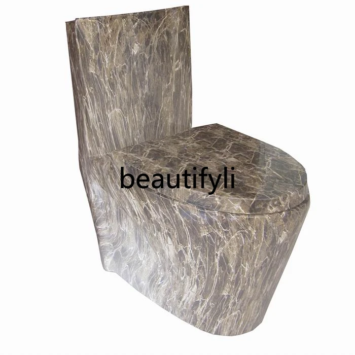 Boutique high-end wood grain, marble pattern toilet, super swirl one-piece toilet, ceramic color