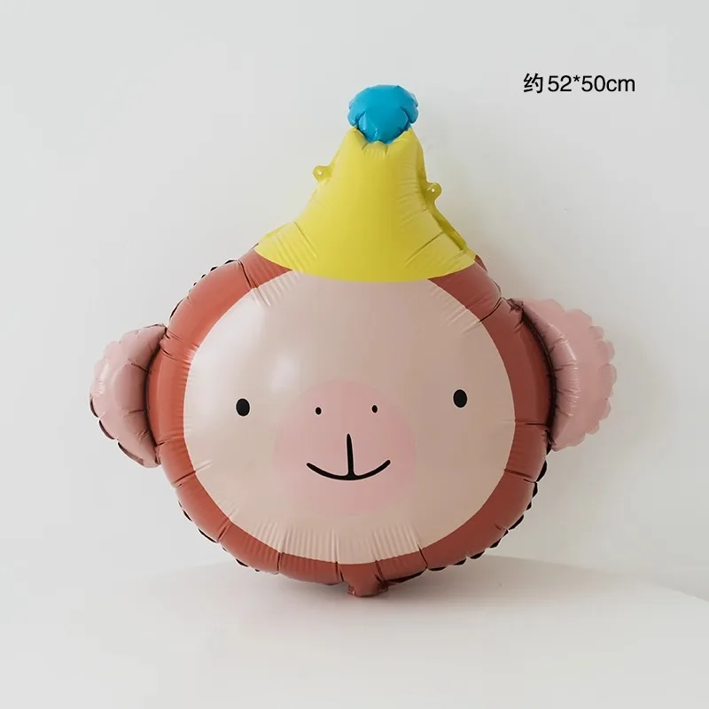 قبعات عيد ميلاد من رقائق الحيوانات الكرتونية، بالونات لطيفة على شكل دب قطة أسد للأطفال، ديكور الفصول الدراسية، مستلزمات الاحتفال بعيد الأطفال #4