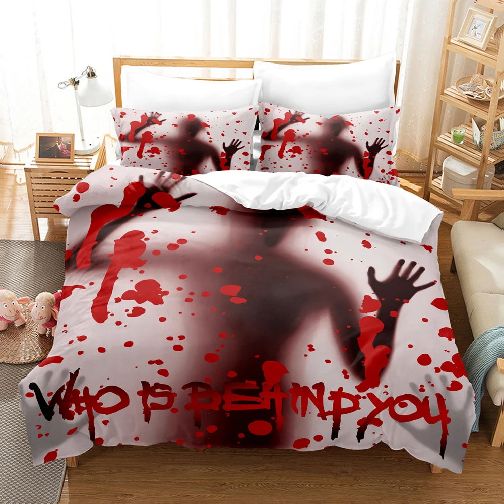 Happy Halloween Bedding Set 3D Digital Printing 2-3 Piece Set (No Core) Suitable for Bedroom Duvet Cover Set Halloween Decor