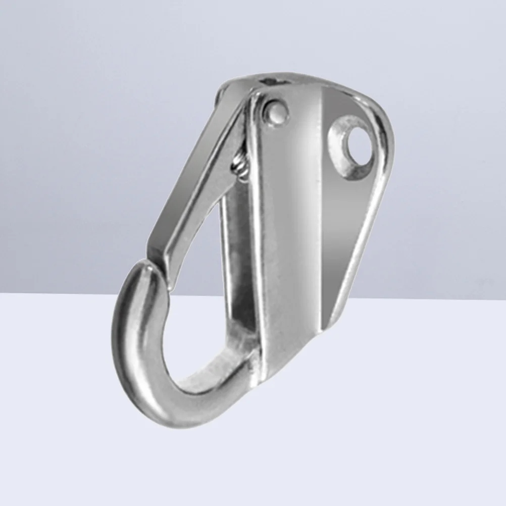 Marine Grade Stainless Steel Spring Hook Snap Attach Rope Boat Sail Tug Ship Marine (Silver) boat hooks