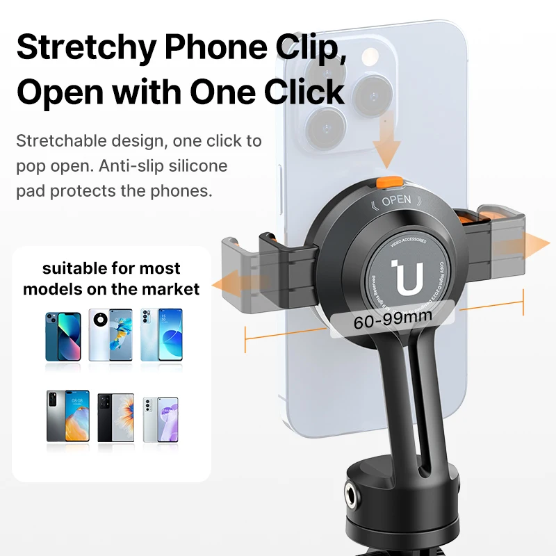 Ulanzi SK-05 metalowy smartfon ze statywem Bluetooth Selfie Stick statyw podróżny Vlog Streaming na żywo dla iPhone\'a z Androidem