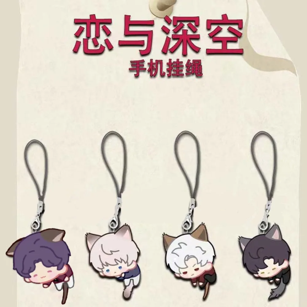 لطيف ورائع الملمس المحمول مجوهرات الحبل لعبة الحب والمساحة العميقة الاكريليك شخصية الطرفية الكرتون مطابقة