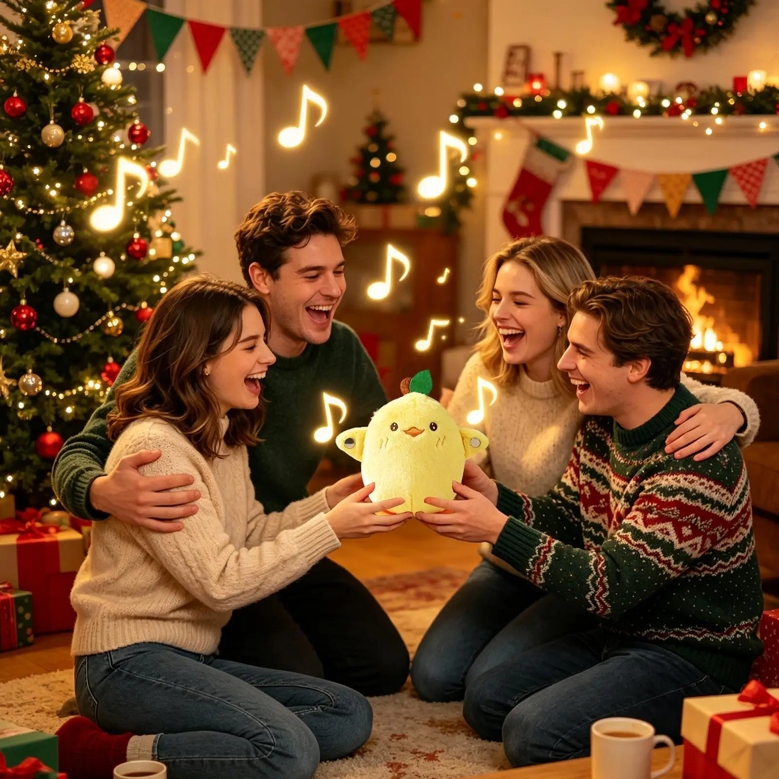 Interactive Plush Toy with Sounds Cuddle Educational Sensory Doll Activity Learning for Kids Girls Boys Indoor Home Bedroom