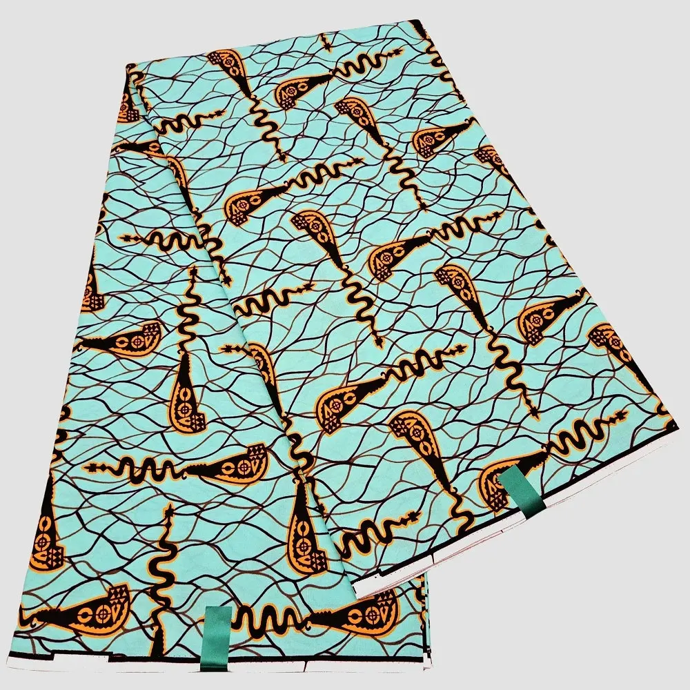 オリジナル100％コットンオランダワックスブロックプリント生地、アフリカの腰布、本物のワックスナイジェリア生地