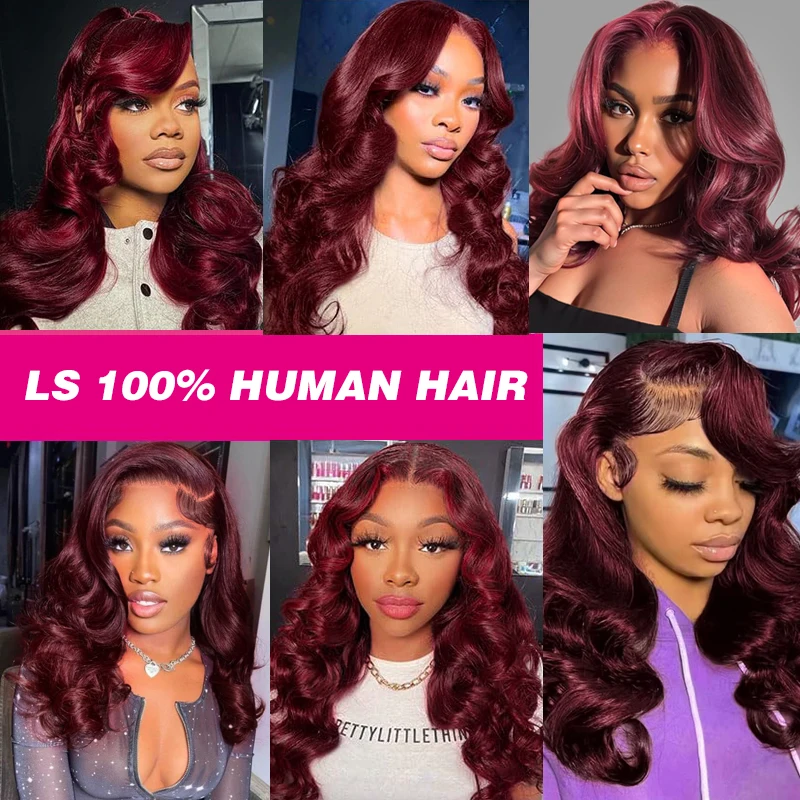 99j Body Wave Burgundy Bundles 100% Human Hair Bundles 1/3/4 Bundles Wine Red Colored Brazilian Hair Weave Bundles image 6