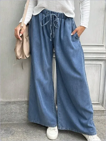 Jeans voor dames Losse wijde pijpen broek Nieuwe stijl Vrouwelijke dagelijkse kleding Temperament Damesmode Casual denimbroek