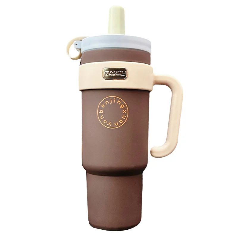 Home Big Mac thermos cup Internet celebrity straw water cup girls new super large capacity high-looking ice cup with handle