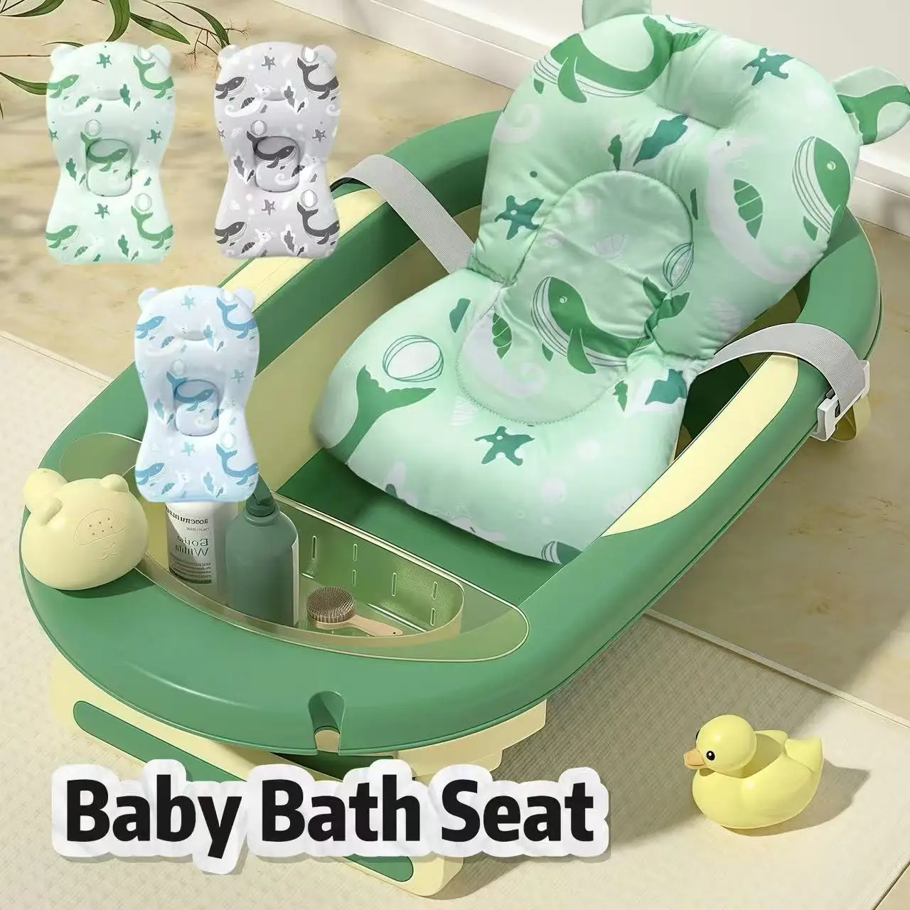 

1 шт., подушка для купания младенцев, отличный помощник для детских ванночек, эргономичный дизайн, регулируемая застежка, облегчает родителям купание своих детей.