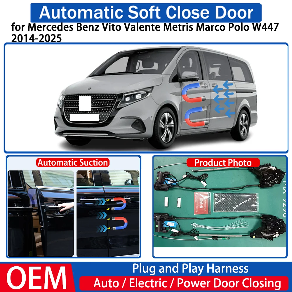 for Mercedes Benz Vito Valente Metris Marco Polo W447 2014-2025 Car Automatic Soft Close Door Electric Suction Power Closing