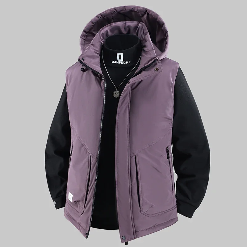 

Cotton Vest Men's Winter New Thickened Warm Waistcoat Casual Outdoor Vest Vest Jacket Men Windproof Hooded Workwear Vest Jacket