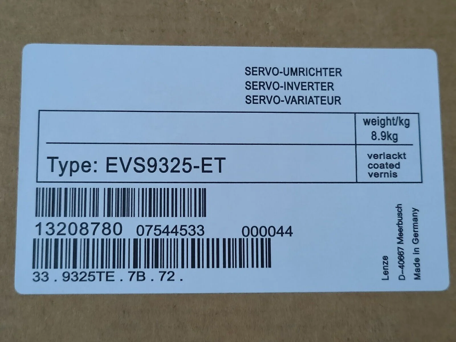 Módulo de función de piezas, 1 EVS9325-ET, nuevo