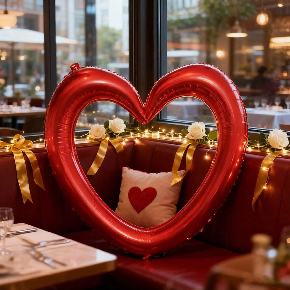 Ausgestanzte Herz-Aluminiumfolienballons (Rot/Rosa) für Geburtstagsfeiern, Heiratsanträge, Hochzeiten, Foto-Requisiten und romantische Dekorationen