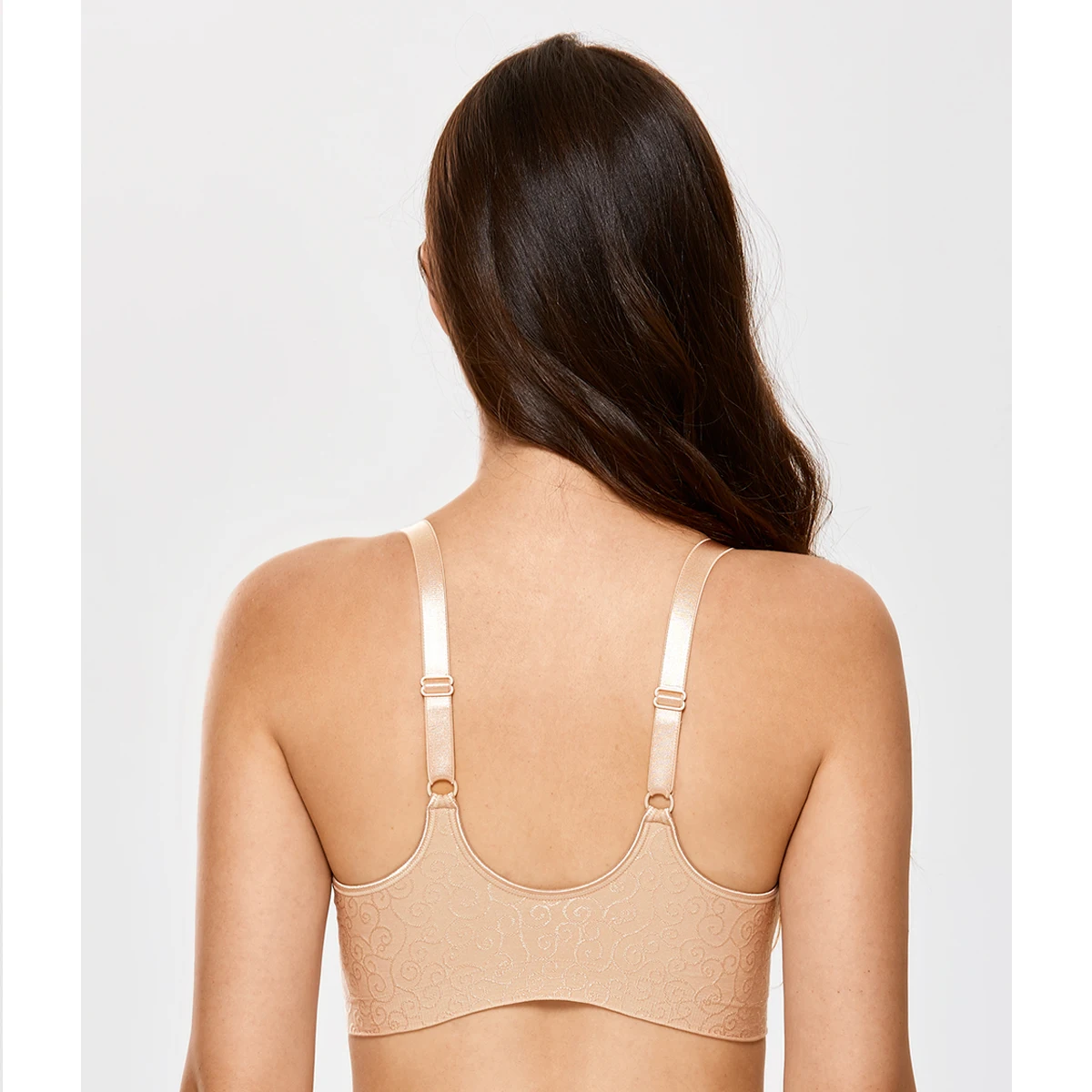 Women's Racerback Underwire Front Closure Bras Lightly Padded Seamless Plus Size Lingerie B C DD Cup 32-40 42 44