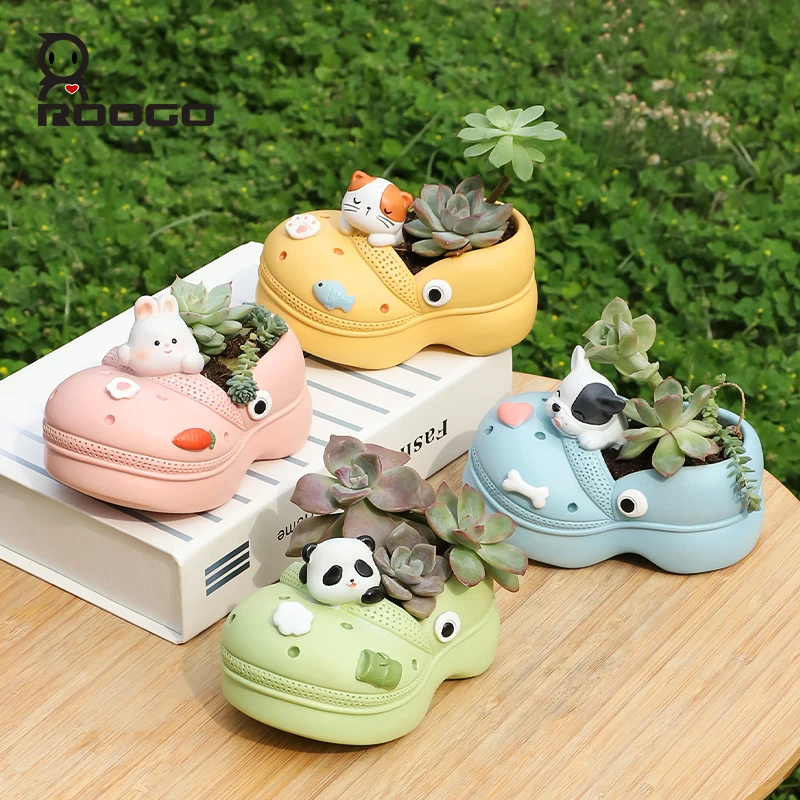 Cartoon Cave Shoes Resin Flower Pot Office Desktop Decoration Succulent Planter