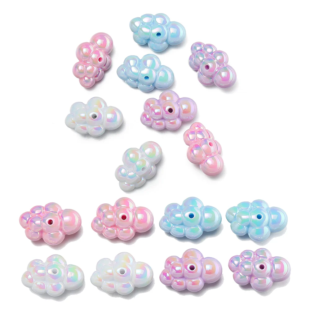 

2Pcs Acrylic Shiny Cloud Shape Bead Colorful Loose Spacer Beads for Jewelry Making DIY Pendant Necklace Bracelets Accessories