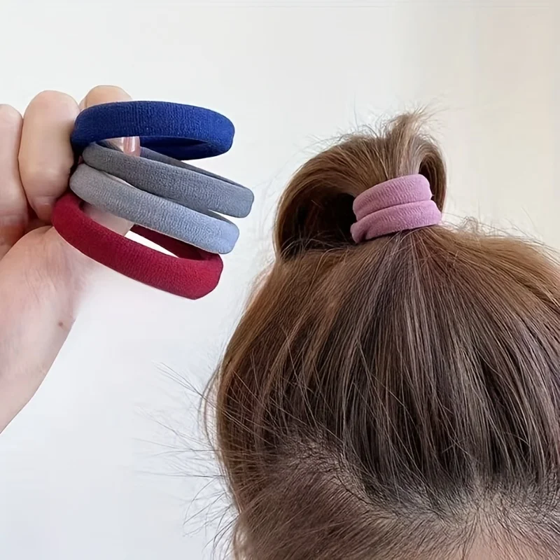 105 205Pcs Morandi Retro Color Hair Ties High Elasticity Seamless Hair Tie Set Thick Wide Edge Towel Hair Bands Simple Versatile Hair Elastic Bands Daily Hair Styling Durable High Elasticity Hair Ropes