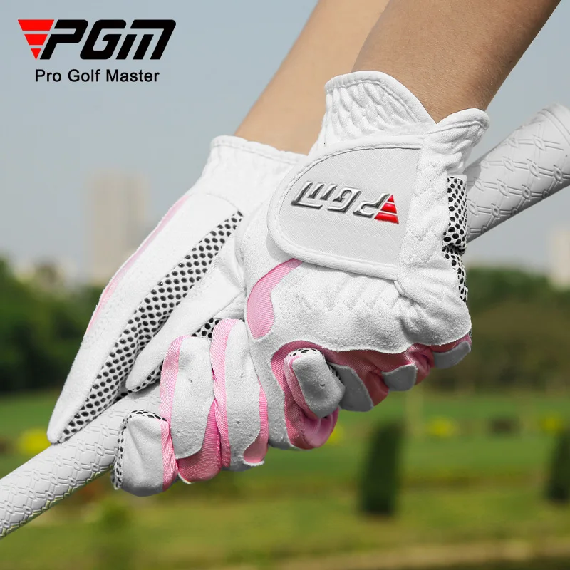 Damen-Golfhandschuhe der Marke PGM, Lycra-Superfaser, flexibel, rutschfest, atmungsaktiv, Damen-Sporthandschuhe