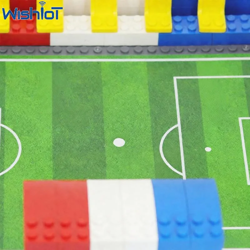 MOC Fußball Stadion DIY Modell Baustein Sportplatz Basis Bord Platte Zusammengebaute Sammeln Ornamente Spielzeug Kleine Ziegel Geschenk