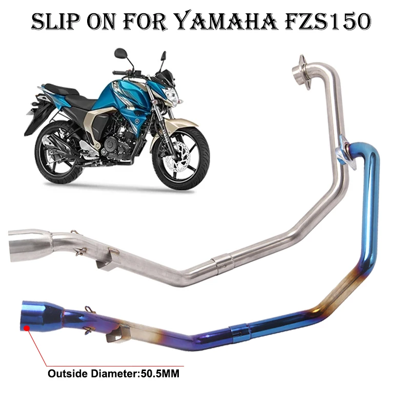 Slip On For YAMAHA FZS150 FZS 150 Motorcycle Exhaust Connection Middle Front Link Pipe Escape Moto Muffler Modify 51MM Bike Tube