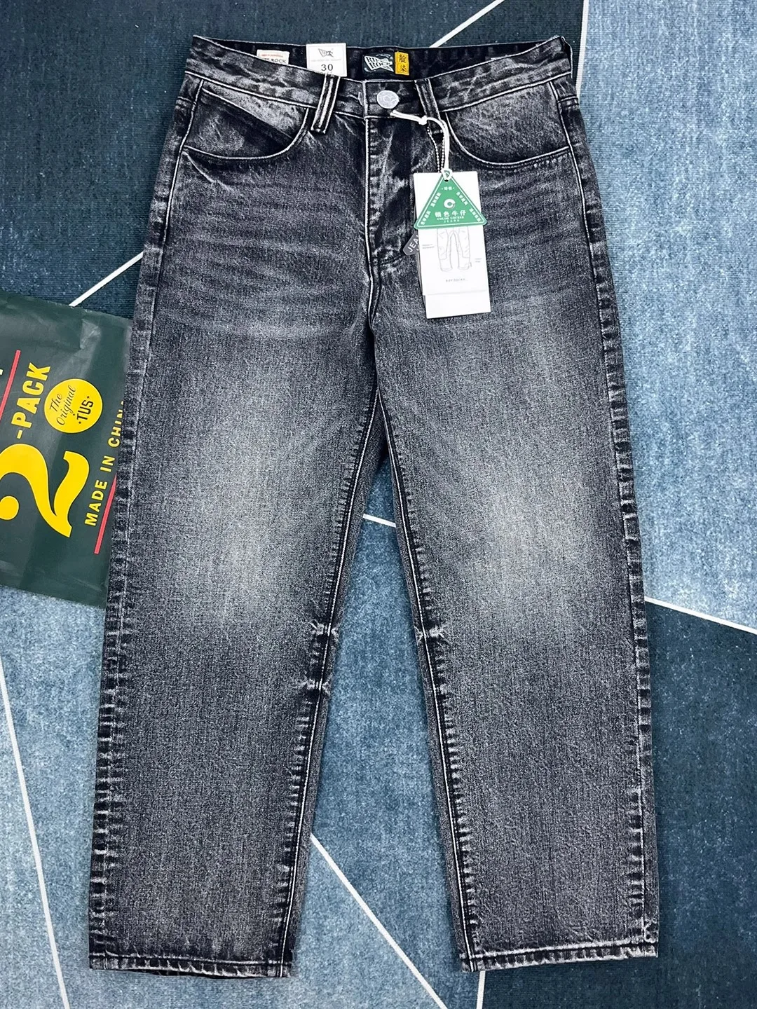 

Vintage Waed Pure Cotton Men's Straight Leg Jeans Bla ey Loose Fit Autumn Trendy Breathable Comfortable Straight Jeans