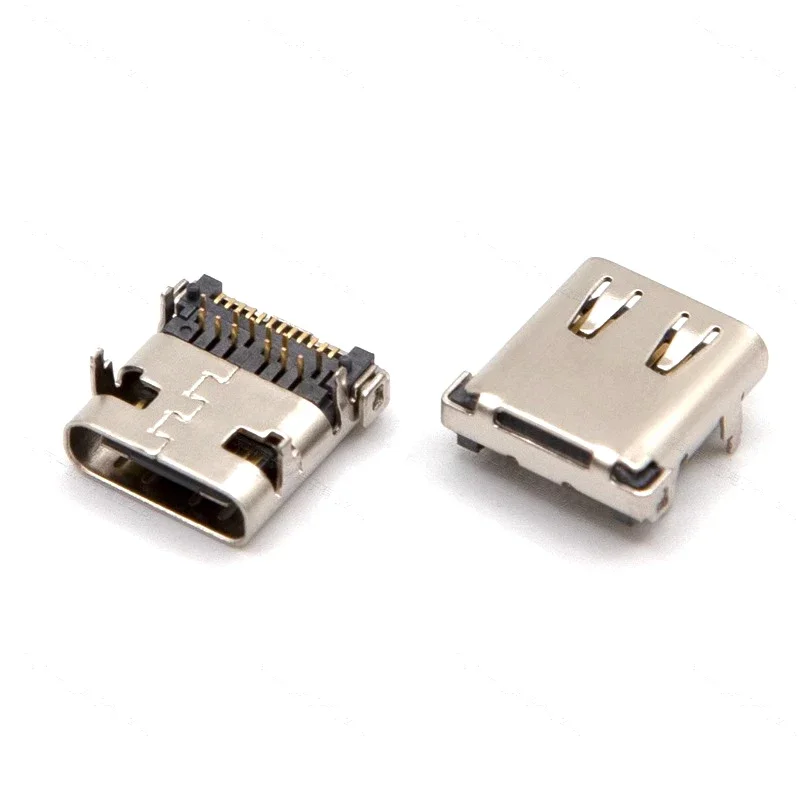 5pcs Micro USB-3.1 DIP/SMD 24P type-c female socket DIP4 two-way Hd transmission interface for Smartphones Charging end plug