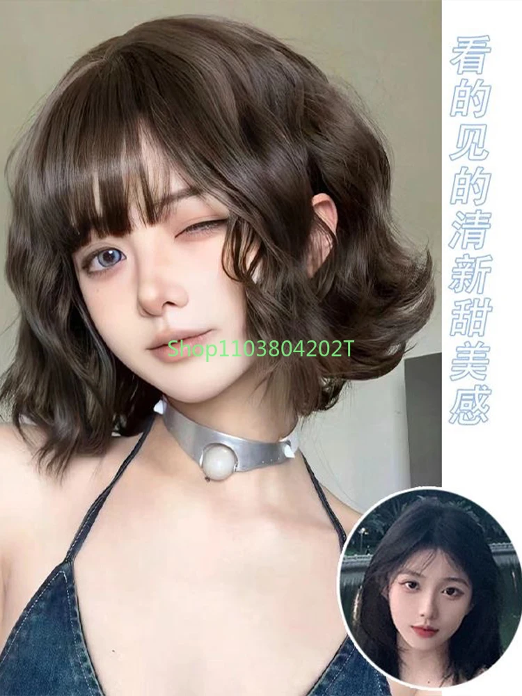 

Celebrity New Cute Dummy Wig Short Hair Lolita Full Headgear Lazy Women's Boss Whole Wig Cover