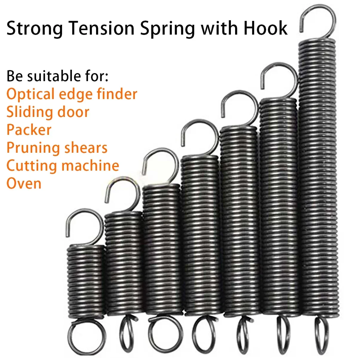

Strong Tension Spring with Hook,Be Suitable for Optical Edge Finder,Sliding Door,Packer,Pruning Shears,Cutting Machine,Oven