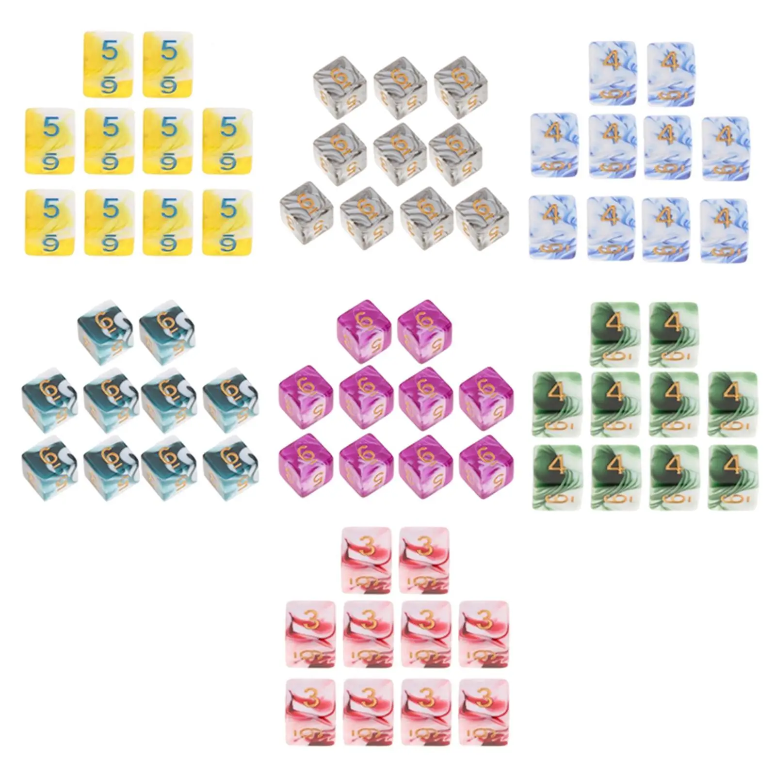 10 Pieces 6 Sides Dice Leisure Entertainment Toys for Table Board Game