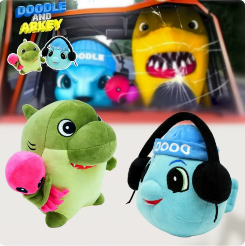 20cm Doodle And Arkey Plush Doll Game Anime Peripherals Toy Halloween Christmas Collection Fans Birthday Gift