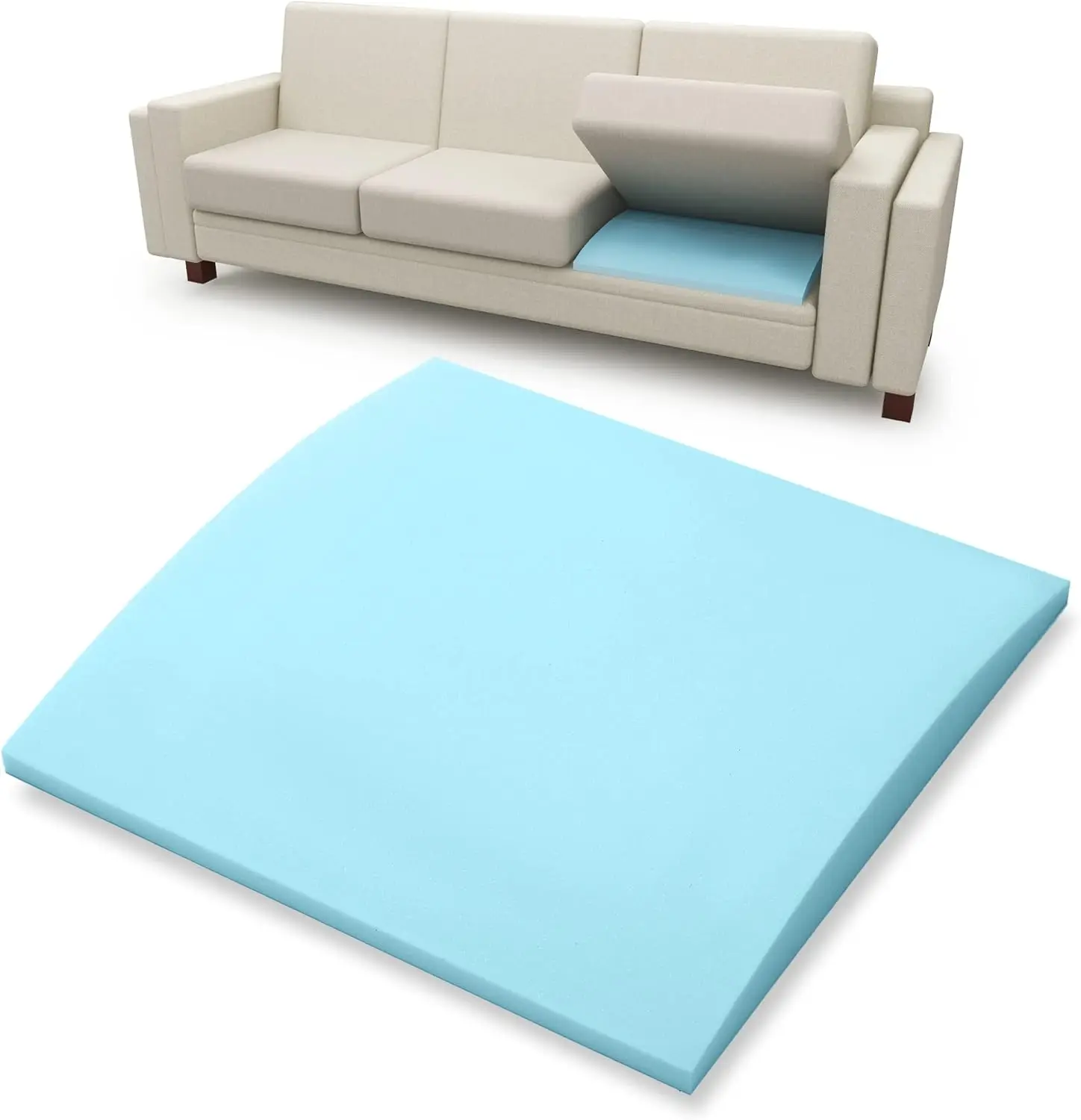 

Couch Cushion Support for Sagging Seat - Arched Foam Insert, 20x20x2 inches, High Density