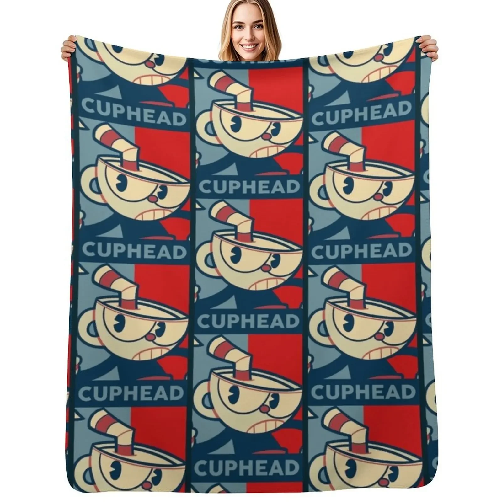 

CUPHEAD Throw Blanket valentine gift ideas Plaid Cute Plaid Blanket