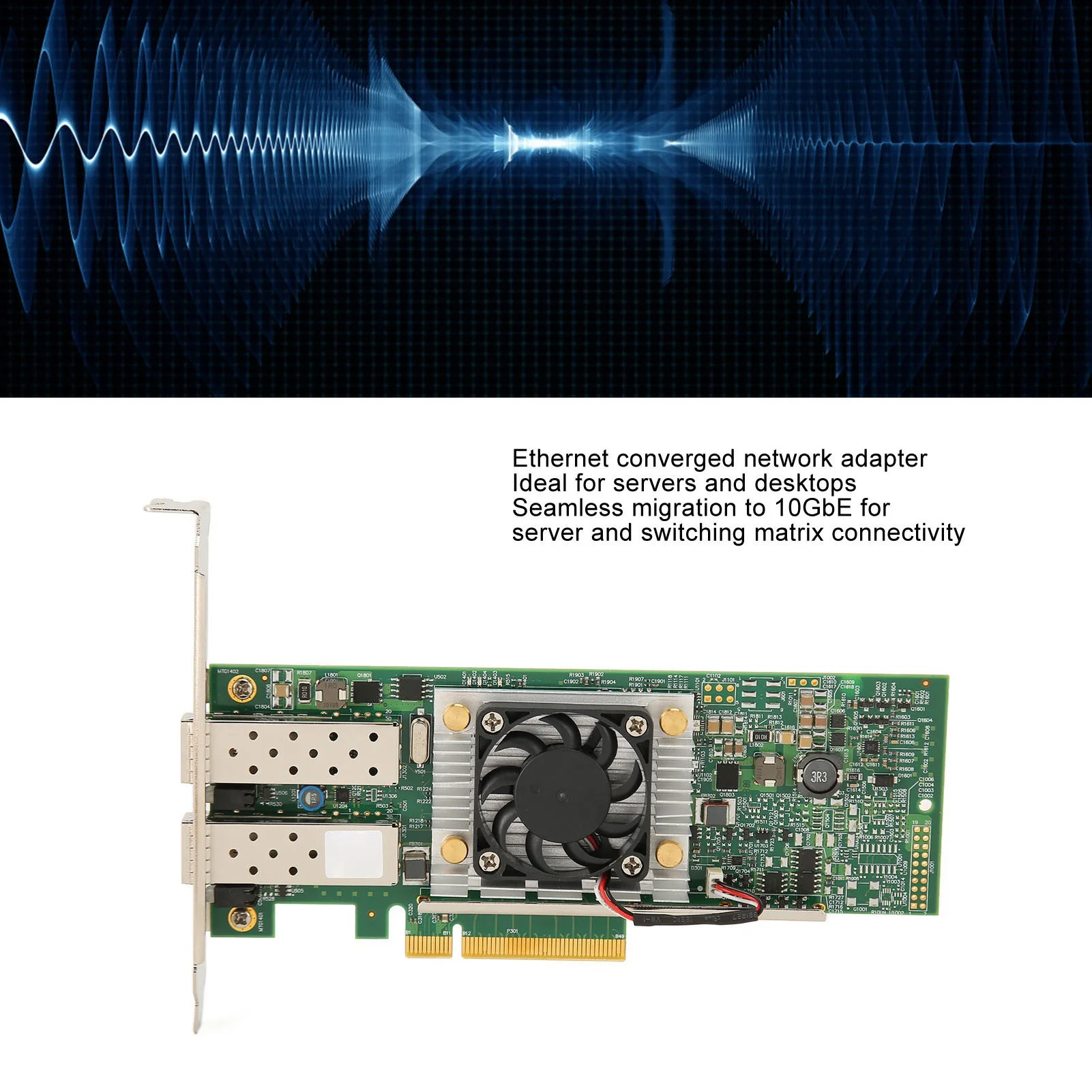 

PCIe X8 Ethernet Converged Network Adapter BCM57810S Easy Integration Dual Port SFP Server Network Card 10GB Stable for Server
