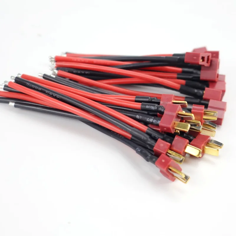 T-Type Plug Connector Male/Female 10cm 14AWG Flexible Silicone Wire for Remote Control Models Quadcopter Lithium Polymer Battery