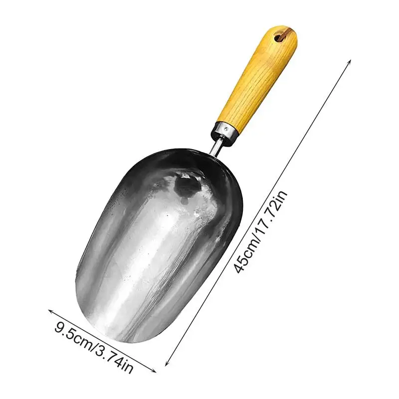 Imagem -06 - Colher de Solo para Plantas de Interior Colher de Farinha Ergonômica Aço Inoxidável com Cabo de Madeira Pás de Jardim Multiúso