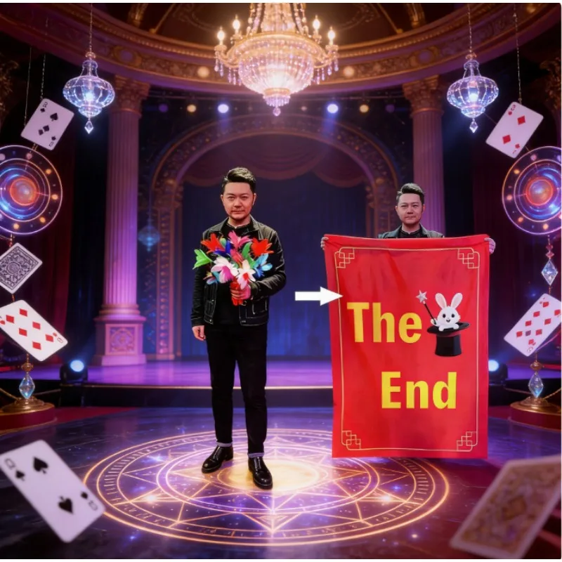 

Flower to Scroll Magic Trick Stage & Close-Up Illusion Magician Gimmick Prop, Mentalism Appearing Silk & Party Magic Accessories