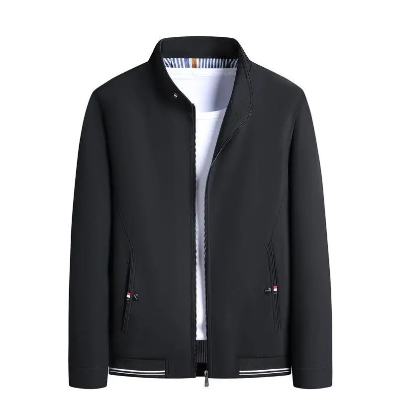 

Loose Fit Men's Jaet Spring Autumn New Sle Casual Slimming Trendy Stand Collar Middle Youth Full Sve Outerwear