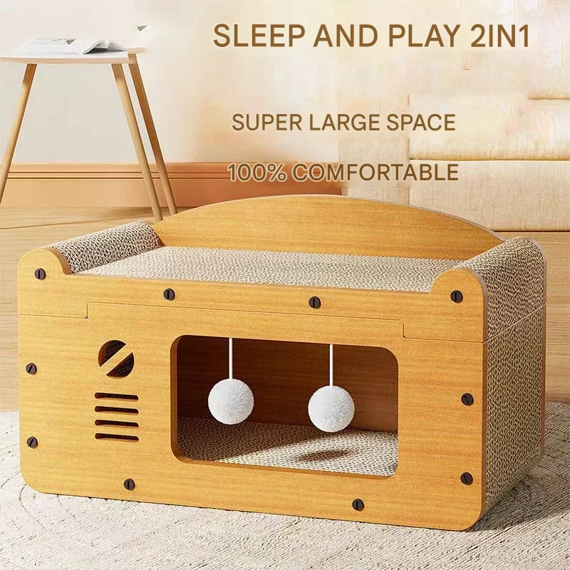 لوح خدش للقطط 2 في 1، عمود خدش للقطط