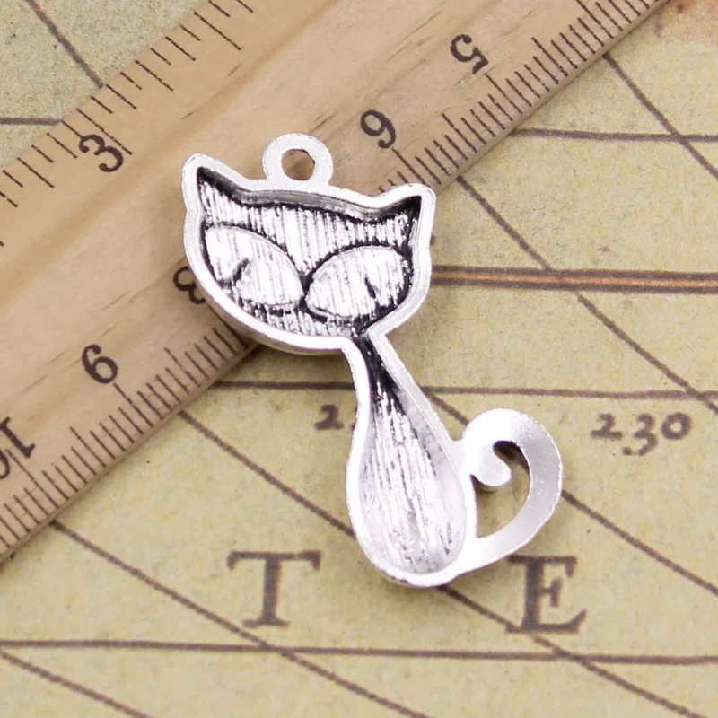 8pcs Charms Cat Fox 39x32mm Tibetan Bronze Silver Color Pendants Antique Jewelry Making DIY Handmade Craft For Bracelet