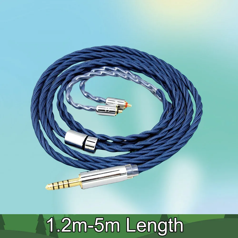

99% Pure Silver Sleeved Earphone Cable For Etymotic EVO Multi-Driver iPX T2 Pin OCC Graphene Alloy Full 8613